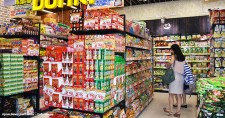 Customers browse through a Don Quijote Holdings Co. store in Singapore in November 2017 prior to its official opening.