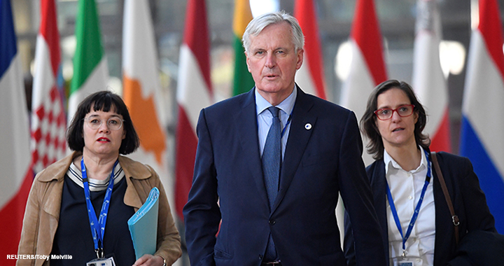The European Union's chief Brexit negotiator Michel Barnier arrives for a European Union leaders summit in Brussels, Belgium on 21 March 2019.