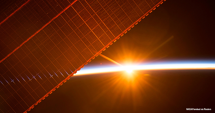 A NASA image of sunrise from International Space Station