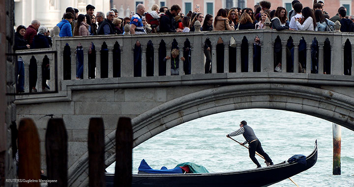 ITALY-VENICE Venice has been identified by the European Parliament to be in a state of overtourism, which puts pressure on the city’s infrastructure even as it scrambles to respond to more frequent flooding.