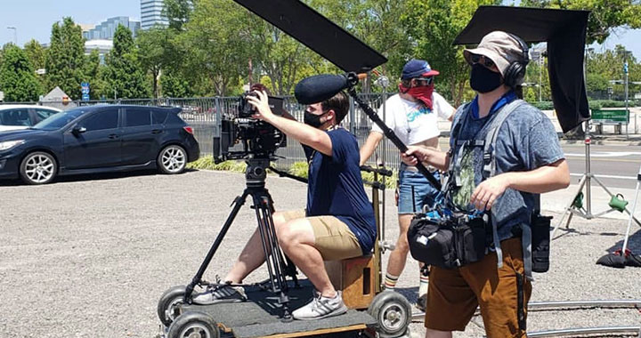 Crew on the set of Fatal Frenemies.