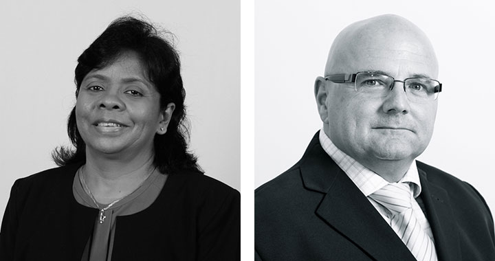 Melanie Kanaka, FCMA, CGMA, vice-president of CIMA Council and the head of finance and administration at the World Bank in Sri Lanka and Maldives, and John Graham, FCMA, CGMA, finance director at Stockport NHS Foundation Trust