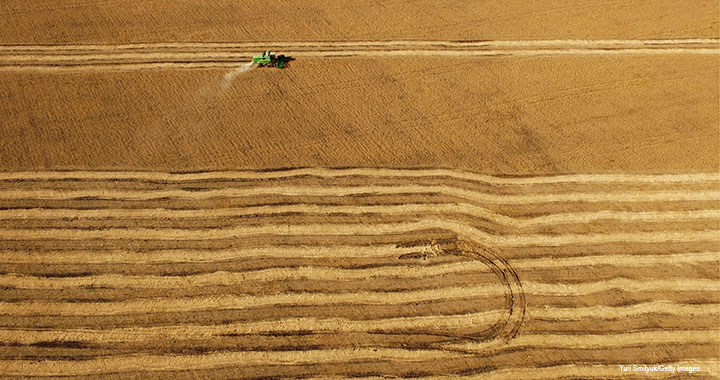 617711844 A combine harvests soya beans in a village in Russia’s Far East region that borders China’s northeastern Heilongjiang province.
