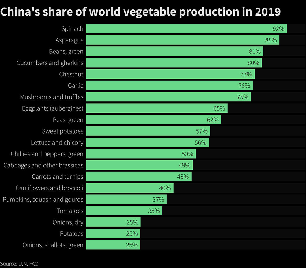 China's share of world vegetable production in 2019 china-share