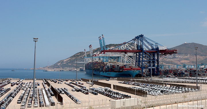 The Tanger-Med port near the coastal city of Tangier, Morocco.