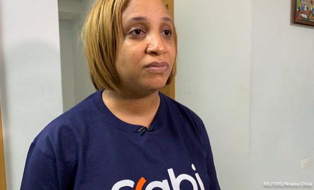 Anu Adasolum, CEO of Sabi, is pictured during an interview with Reuters journalist in Lagos, Nigeria 20 September 2021.