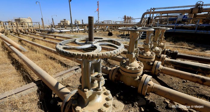 An oil field in the Dibis area on the outskirts of Kirkuk, Iraq, 17 October 2017.