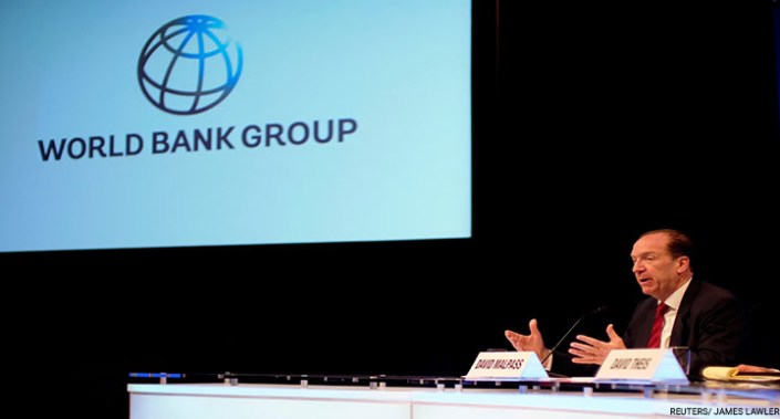 <i>World Bank President David Malpass speaks during a news conference at the Spring Meetings of the World Bank Group and IMF in Washington, U.S., April 11, 2019.</i>