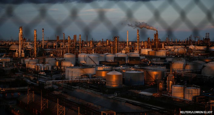 Chemical plants and refineries near the Houston Ship Channel in the industrial east end of Houston, Texas, US, 9 August 2018.