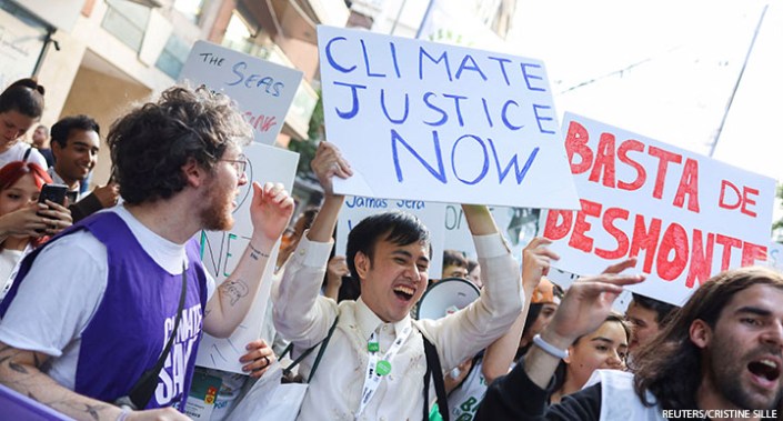 Activists from Extinction Rebellion protest during the climate conference, C40 World Mayors Summit, in Buenos Aires, Argentina, 21 October 2022.