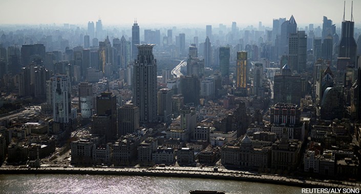 A view of the city skyline and Huangpu River, Shanghai, China 24 February 2022.