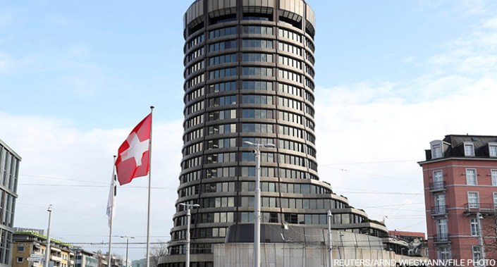 The Bank for International Settlements (BIS) headquarters in Basel, Switzerland, 18 March 2021.