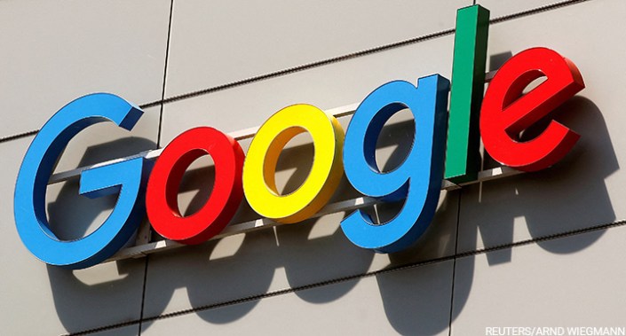 A logo is pictured at Google's European Engineering Center in Zurich, Switzerland, 19 July 2018.