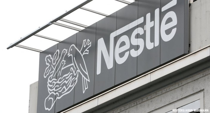 Nestlé’s logo is seen at a plant in Konolfingen, Switzerland, 28 September 2020.