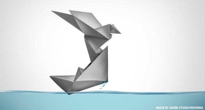 Abstract image of origami bird lifting origami ship out of water. IMAGE BY ADOBE STOCK/FRESH IDEA