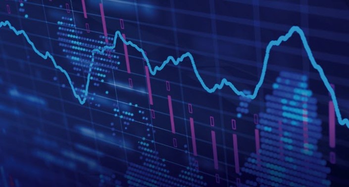 Abstract image of fluctuating graph.