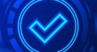 Image of checkmark on digital background.