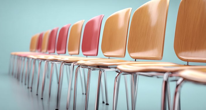 Row of empty chairs.